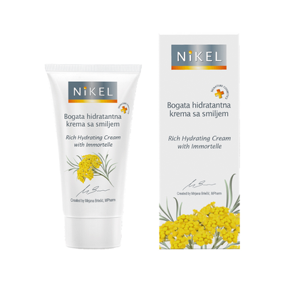 Nikel, Bogaty krem nawilżający do twarzy z wyciągiem z kwiatu Immortelle, 50 ml