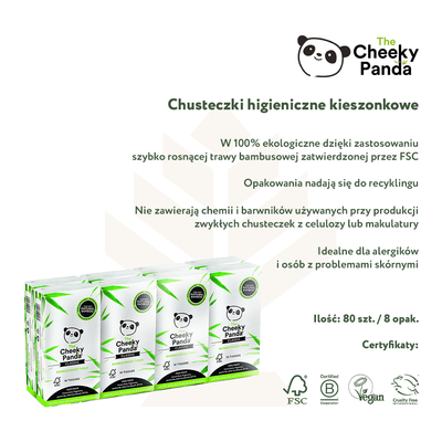 Chusteczki higieniczne kieszonkowe KARTON 96 szt. (12 x 8 op. po 10 szt.)