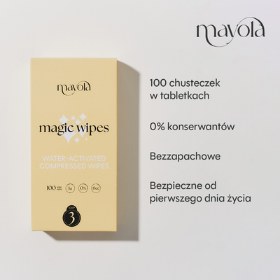 Chusteczki w tabletkach skompresowanych, 100 sztuk