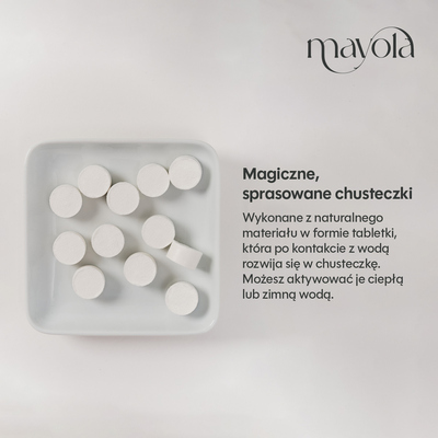 Chusteczki w tabletkach skompresowanych, 100 sztuk